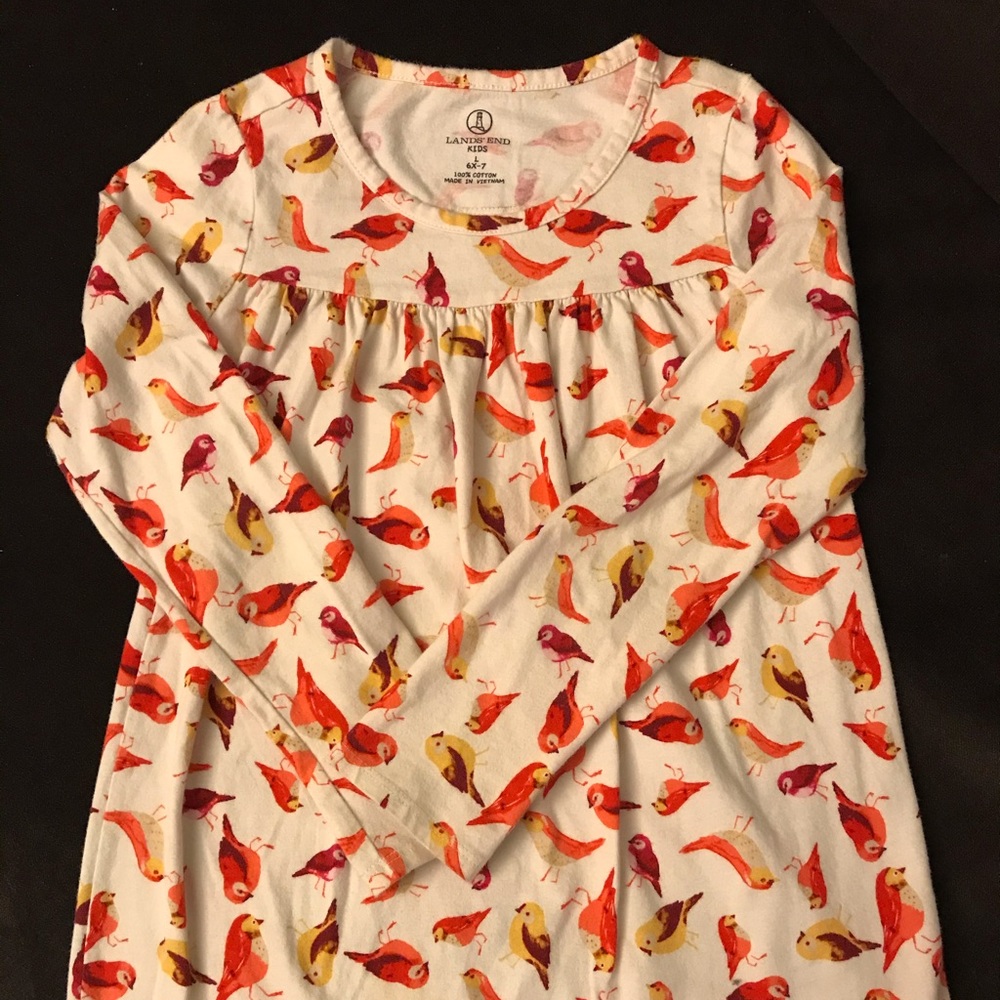 Girls bird print tunic top